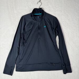 Under Armour Cold Gear Long Sleeve 1/4 Zip Fleece Top Athletic Sporty
